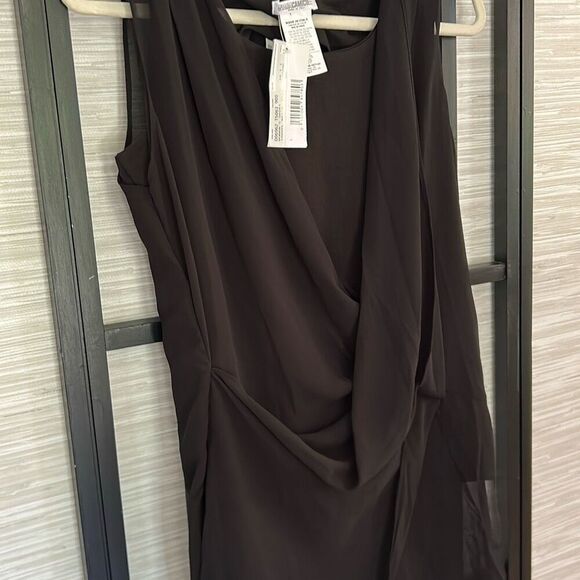 NWT Naracamicie black stretch blouse with layered chiffon front size S - Picture 2 of 8